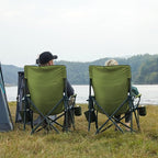 TIMBER RIDGE Oversized Folding Camping Chair High Back Heavy Duty for Adults Support up to 500lbs with Cup Holder, Side Pocket Cooler Bag 2 Pack