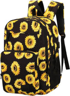 KEOFID Classic Travel backpack for Men and Women, Anti Theft Laptop Backpack with USB Charging Port for Work, Large Bag for College, Water Resistent(Sunflower)