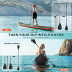 NACATIN Inflatable Stand Up Paddle Board with Kayak Seat,10'6"Upgrade Version Blow Up Paddle Boards for Adults with Premium SUP Accessories&Backpack,Adjustable Paddle,Camera Mount,Fins,Hand Pump