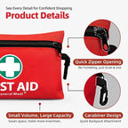General Medi Mini First Aid Kit, 110 Piece Small First Aid Kit - Includes Emergency Foil Blanket, Scissors for Travel, Home, Office, Vehicle, Camping, Workplace & Outdoor (Red)