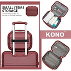 Kono Carry On Luggage Set Lightweight Airline Approved Carry On Suitcase with TSA Lock Spinner Wheels Durable Luggage Hardside Burgundy