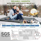 Hikenture Camping Sleeping Pad with 6.2 R-Value, Ultralight Camping Mattress for All Season, Compact & Insulated Sleeping Mat for Backpacking,Hiking,Outdoor