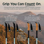 Retrospec Solstice Hiking Poles for Men & Women - Adjustable and Collapsible Lightweight Walking & Trekking Sticks - Aluminum w/Cork or Foam Grip