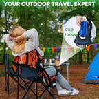 2 Pack Portable Camping Chairs Folding Lawn Chair Outdoor Lightweight Beach Chair with Cup Holder & Carry Bag for Outside Sports, Fishing, Hiking, Travel, Picnic, Backyard (Navy)