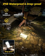 Glocusent 106 LED Camping Lantern Rechargeable, Up to 80Hrs, 5000mAh Lantern with 5 Brightness 3 Modes & SOS, IP68 Waterproof, Max 1200LM, Camping Light for Power Outages Hiking Emergency Hurricane