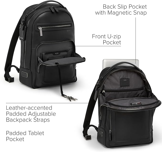 TUMI - Harrison Warren Backpack - 15-Inch Laptop Backpack - Stylish Women's & Men's Backpack for Travel & Business - Black Bombe