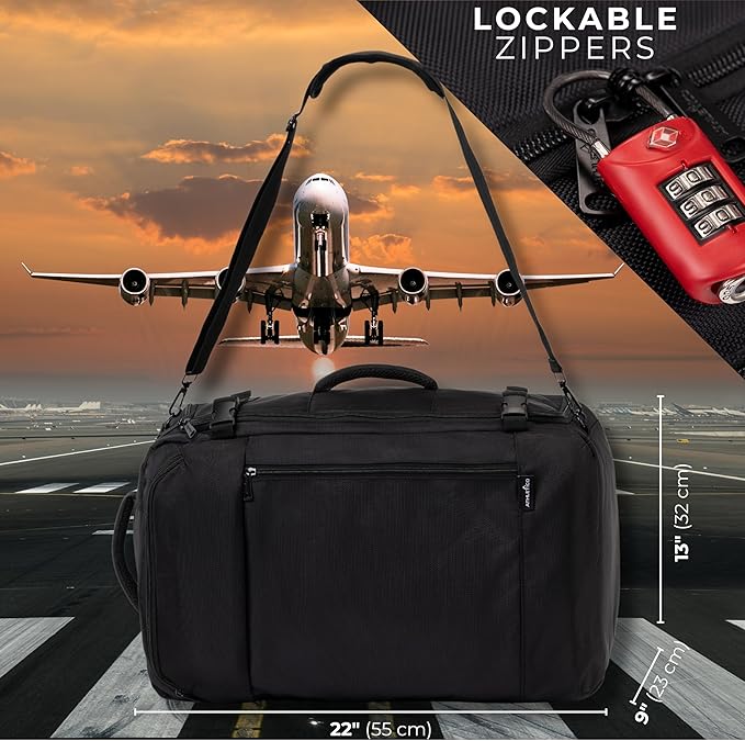 Athletico SneakerBox - Premium Sneaker Travel Duffel Bag/Backpack - For Shoes, Clothes, and Gym (Black)