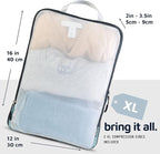 Large Packing Cube Set with See Through Mesh- Compression Packing Cubes Travel Organizers by TRIPPED Travel Gear (Dusty Teal)