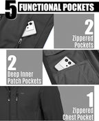 33,000ft Men's Softshell Jacket with Hood Waterproof Windbreaker Lightweight Rain Shell Jacket for Outdoor Hiking Travel