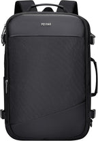PIJUSHI Travel Backpack for Women Men Carry on Suitcase Backpack Flight Approved Personal Item Bag Fits 16 Inch Laptop(PE035 Black)