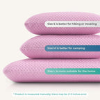 Travel Pillow Memory Foam Pillows, Camping Pillow-Compressible Medium Firm, Breathable Cover, Ideal Backpacking Hiking, Bed Pillows, Airplane and Car (Apricot Pink, S)