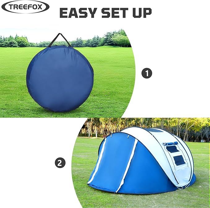 Camping Tent Portable Waterproof Instant Camping Tent with 1-Minute Setup Lightweight Tent for Camping Beach Outdoor Travel Backyard