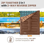 KingCamp Sleeping Bag for Adults, Cold Weather & Warm XL Big and Tall Flannel Sleeping Bags with Compression Sack Portable Waterproof Essentials Gear Accessories for Outdoor Camping