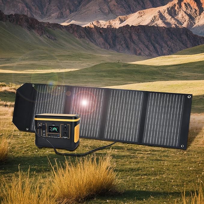 60W Portable Solar Panel,60 Watt Foldable Solar Panels Chargers with QC3.0 USB-A USB-C DC5521,IP67 Waterproof Power Emergency for Small Power Station Camping Hiking Outdoor Activities