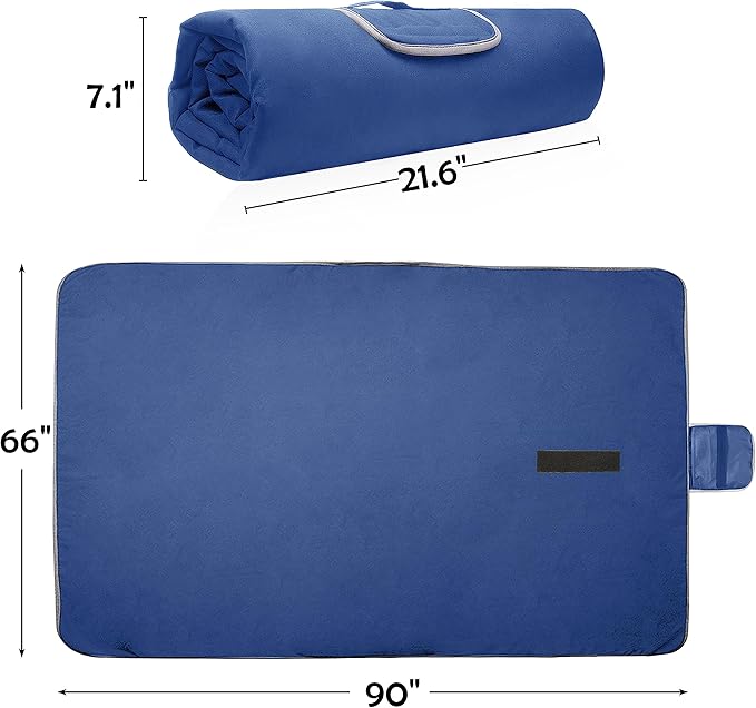 Tirrinia Large Waterproof Outdoor Blanket, Soft Warm Windproof Stadium Blanket with Sherpa Fleece and Foldable for Outdoor Sport, Baseball, Football, Beach, Concerts, Car