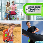 BlueCosto - Luggage Tags - Large, Green, 25 PK - Bulk PVC Suitcase Tags w/Privacy Cover & Stainless Steel Wire Loops - Multipack Personalized Baggage Identifiers for Travel - Backpack Name Labels