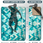 Outdoor Camping Blanket with Sherpa Lining, Extra Warm Thick Camp Blankets and Puffy Ultralight Soft Poncho DWR Camping Quilt for Cold Weather, Adventure, Sleeping, Backpacking 78"x 56"