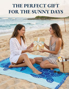LANE LINEN Beach Towel 2 Pack, Oversized Beach Towel 39"x71", Lightweight Beach Essentials for Women, Large Pool Towel, Absorbent & Quick Dry, Sand Free Beach Towel - Turtle & Coral