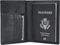 Polare Men's Slim RFID Blocking Leather Passport Holder Travel Bifold Wallet (Black)