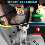 GENORTH Small Dog Car Seats for Small Dogs,Portable Puppy/Pet Car Booster Seat with Clip-On Leash and Mesh Window for Small Pet Up to 11 lbs