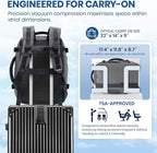 Fanwoli Vacuum Travel Backpack, Carry On Luggage with TSA Lock & Anti Theft Zipper, Expandable Airback with Compression Pump, Waterproof Laptop Bag Ideal for Flight & Business