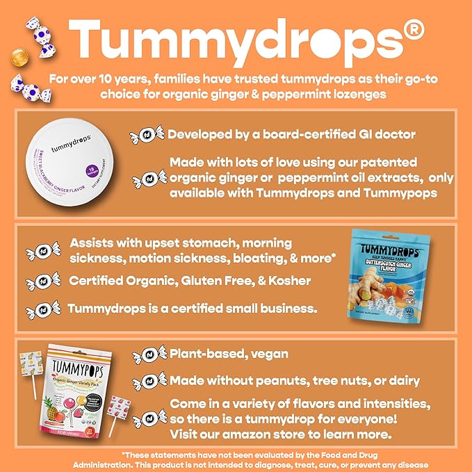 USDA Organic Tummypops Ginger Variety Pack (Pineapple, Peach, & Strawberry)