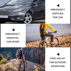 300Piece Travel First Aid Emergency Kit Home Essentials Hiking Survival Essential Kit for Outdoor Adventure Camping Backpack, Black 1st Aid