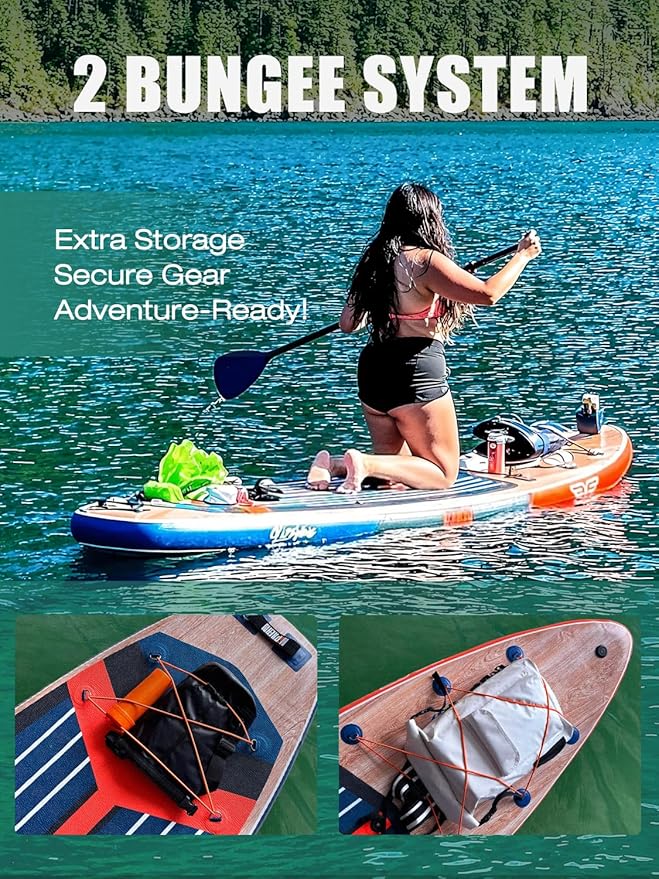 Niphean (Extra Large) Inflatable Paddle Board, SUP for 2+1 People/Family, Stand Up Paddle Board with (Beginner Friendly) StabilTrac Fin, Waterproof Phone Pouch, Paddle Boards for Adults, Gift Ideas