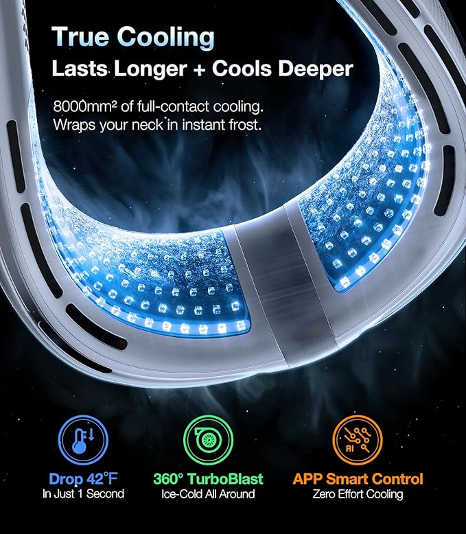 TORRAS COOLiFY 2S Neck Fan, 3 Model, 3-28H Extended Battery Life, Neck Fans that Blow Cold Air, Neck Air Conditioner, Cooling Neck Fan for Work, Hiking, Travel. Gifts for Dad Husband Father, Grey