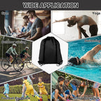 COIDEA 6Pcs Drawstring Backpacks, Medium, Black, Sports, Gym, Travel, Swimming, Beach