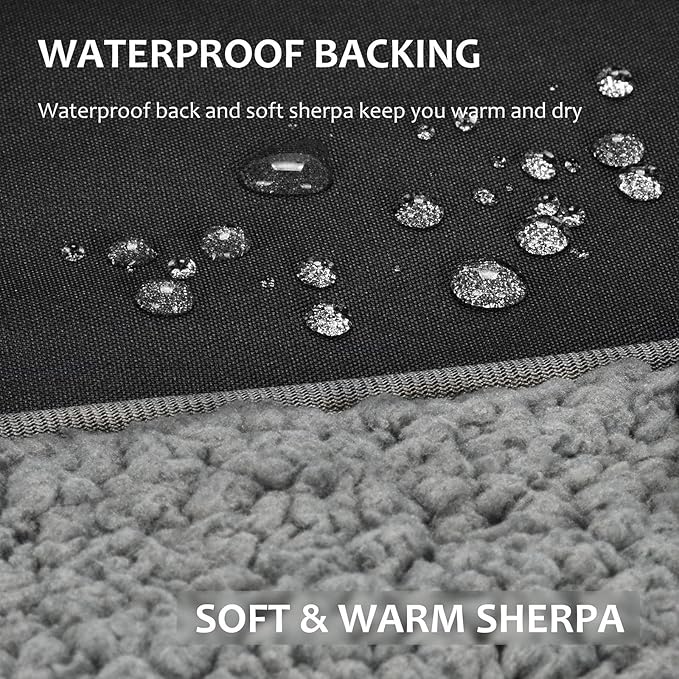 Tirrinia Large Waterproof Outdoor Blanket, Soft Warm Windproof Stadium Blanket with Sherpa Fleece and Foldable for Outdoor Sport, Baseball, Football, Beach, Concerts, Car