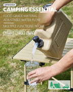 UPWOIGH Water Container, 2.6 Gallon Water Containers Jug, (13x12x5.3in) Truly No Leakage Water Storage, Small Warm Sand Color Water Tank,BPA Free Portable Emergency Water Storage for Camping, Hiking