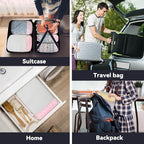 Voova 6 Set Compression Packing Cubes, Travel Accessories Expandable Packing Organizer Bags Set for Carry on Suitcase, Durable Luggage Packing Cubes for Travel Essentials, Pink