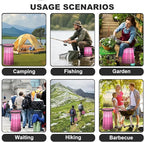 Ultra-Lightweight Collapsible Stool - Portable Folding Seat for Camping, Hiking, Travel & Outdoor Activities (Gradient Purple)