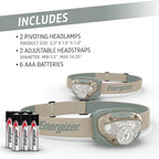Energizer LED Headlamp PRO (2-Pack), IPX4 Water Resistant Headlamps, High-Performance Head Light for Outdoors, Camping, Running, Storm, Survival LED Light for Emergencies (Batteries Included)