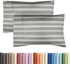 King Pillow Cases Set of 2 - Ultra Soft Hotel Quality Pillowcase Covers - Comfy Cozy Bedding for Women, Men, Kids & Teens - Machine Washable Pillow Protectors - 2 Pieces Set - King Size Grey Stripes