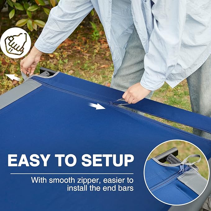 EVER ADVANCED 2 Pack Extra Wide Camping Cot for Adults Oversized XXL Sleeping Cots Folding Cot Bed with Carry Bag, 84.3" L x 41.9" W, Support to 550 lbs