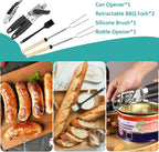 Camping Kitchen Utensil Set Outdoor Cooking Set Accessories Camping Cookware Kit for Travel, RVs, BBQs Stainless Steel Portable Camping Essentials Cooking Knife Set