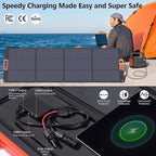 N-Type 16BB 200W Portable Solar Panel for EF/Jackery/Bluetti/Anker Power Station,Solar Panel ETFE USB-A &Type-C IP68 25% High Efficiency for Camping RV Outages Emergencies Home Backuot