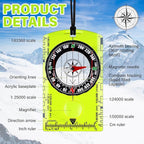 Geiserailie Acrylic Orienteering Compass Hiking Backpacking Map Reading Compass for Navigation and Survival Outdoor Exploring