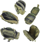 Universal Tactical Car Seat Back Organizer Bag Tactical Molle Vehicle Organizers Panel Vehicle Protector Organizers with 5 Detachable Pouches for Car Truck Ford Jeep (Army green)