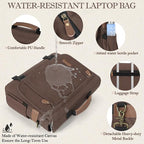 RAINSMORE Messenger Bag for Men 17-17.3 Inch Laptop Bag Water-resistant Canvas Computer Shoulder Bag Office Work Briefcase Large Casual Satchel Bags for Men Bookbag for College, Coffee