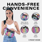Rainbow Fanny Pack Belt Bag I Mens Fanny Packs for Women - Crossbody Bag Bum bag Waist Bag Waist Pack - For Halloween costumes, for Hiking, Running, Travel, Waterproof and more