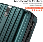 Hanke 29 Inch Luggage Suitcases With Spinner Wheels Lightweight PC hardside Rolling Suitcase With Travel Lock, Checked-Large 29-Inch(Blackish Green)