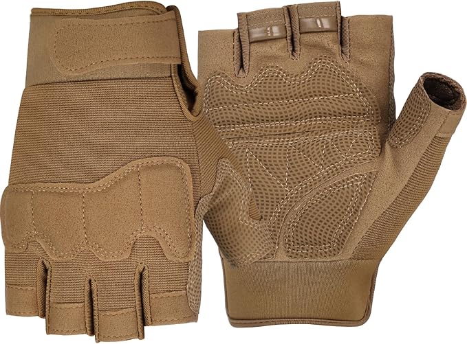 FIORETTO Fingerless Gloves for Airsoft Shooting Half Finger Hunting Hiking Cycling Driving Motorcycle Climbing Work Gloves M210603