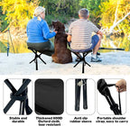 Travel Folding Camping Stool, 14.6 inches Tripod Chair and Maximum weight 300 lbs Outdoor Portable Party Chair Fishing Chairs Seat for Camping Fishing Hiking Gardening and Garden Painting Black