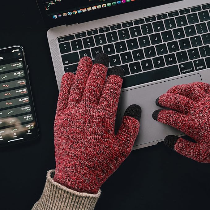 Achiou Winter Gloves, Glove for Men Women, Upgraded Touch Screen Texting Warm Running with Thermal Soft Knit Lining
