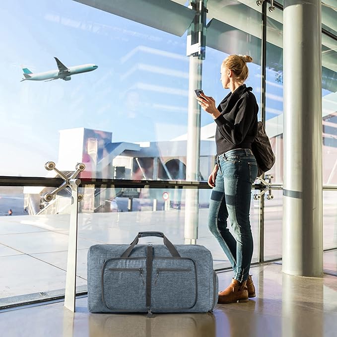 Vomgomfom Travel Duffle Bag for Men,65L 85L 115L Foldable Travel Duffel Bag with Shoes Compartment Overnight Bag for Men Women