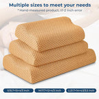 Travel Pillow Memory Foam Pillows, Ergonomic Wave Cervical Neck Pillow for Neck Pain Relief, Compressible Medium Firm Side Sleeper Pillow, Ideal for Camping, Office, Home & Bed (Orange, S)