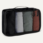 Amazon Essentials 4-Piece Packing Cubes Travel Accessories Set, Luggage Organizer with Double Zipper, Mesh Top, 100% Polyester, Small, Black (Previously Amazon Basics)